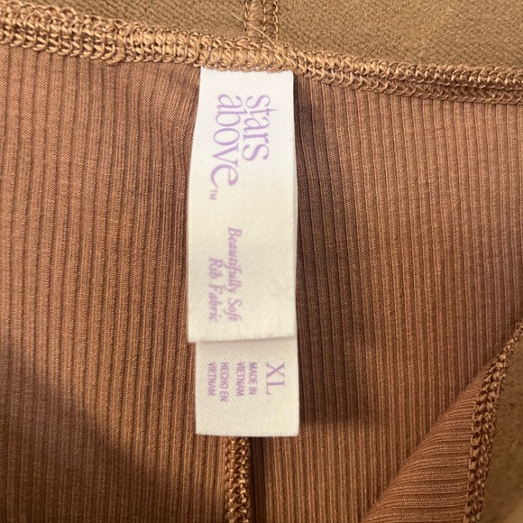 LAST CALL! Beige/ Brown Comfy Bottoms from Stars Above. XL - Picture 2 of 3